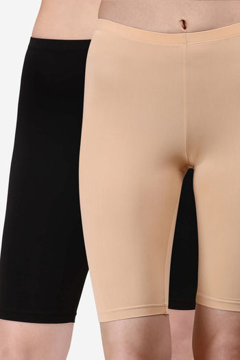 Buy Soie Single Layer Shorts - Black Nude